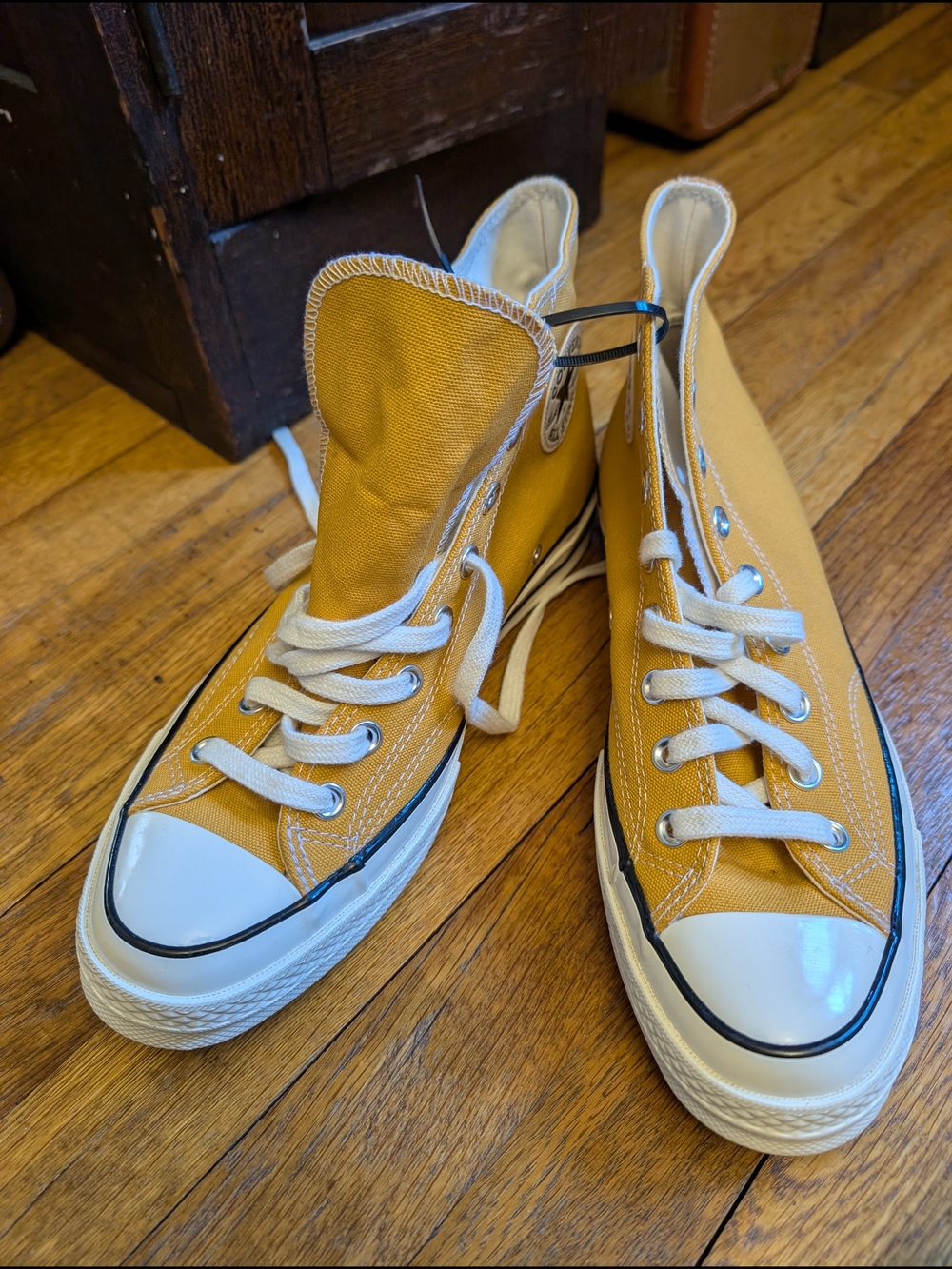 Converse All Star High-Top Sneakers in Yellow and White